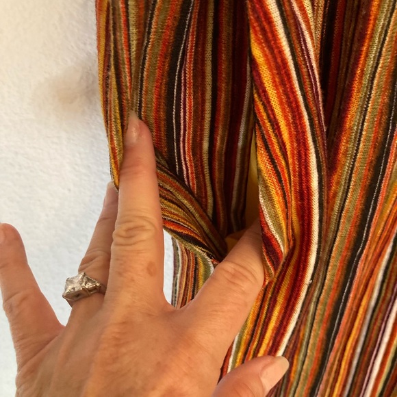 Maggy London Multicolor Striped Midi Dress Size 4 | Tie Waist - Picture 4 of 7
